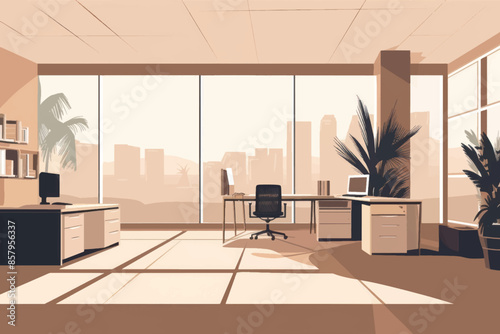 Modern office with city view