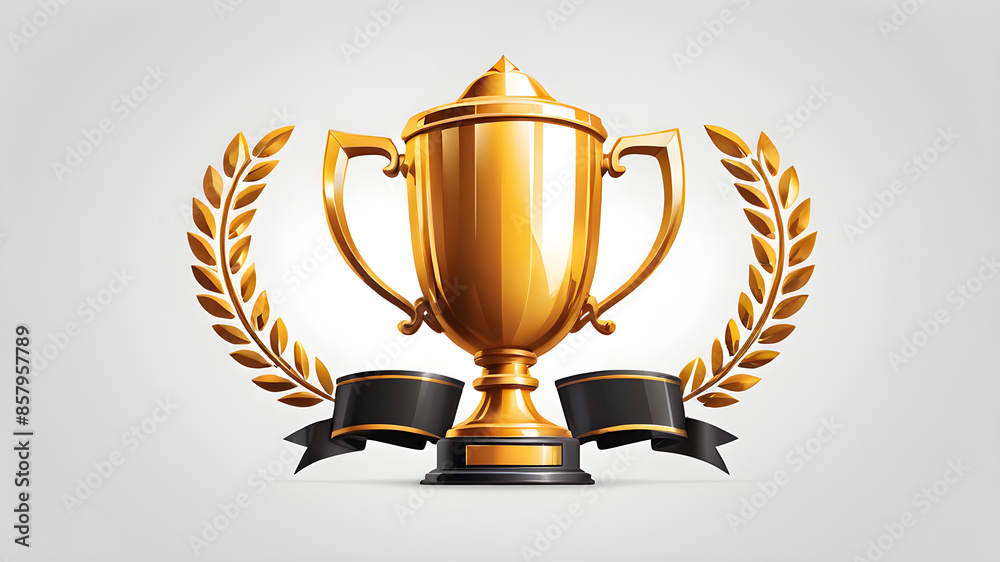 Trophy themed logo icon on white background, Generative AI Trophy themed logo icon on white background, Generative AI