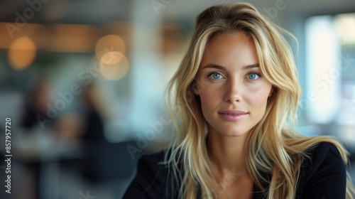 Wallpaper Mural business woman with blonde hair in a meeting.  Torontodigital.ca