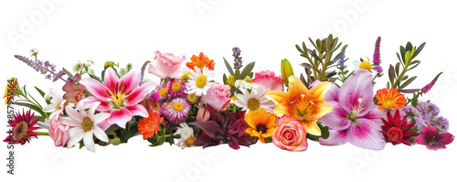 Assortment of Blooming Garden Flowers