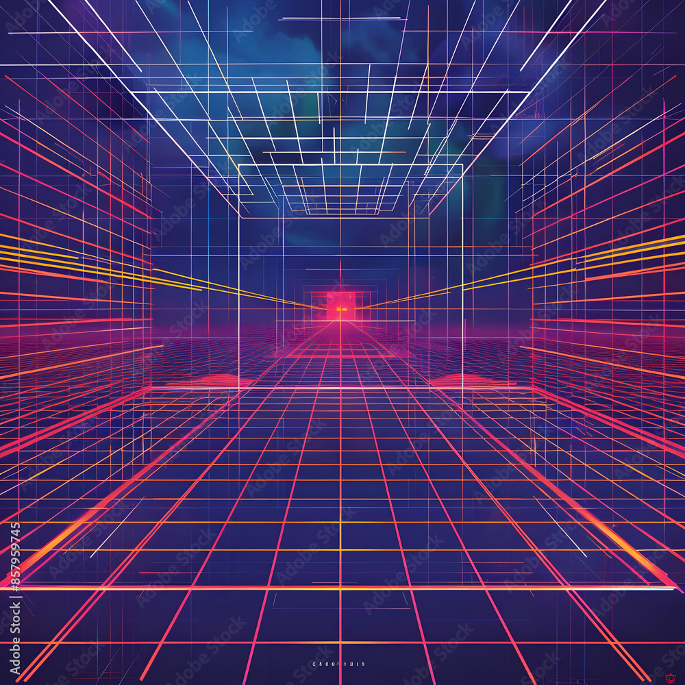 Retro background futuristic landscape Retro background futuristic landscape