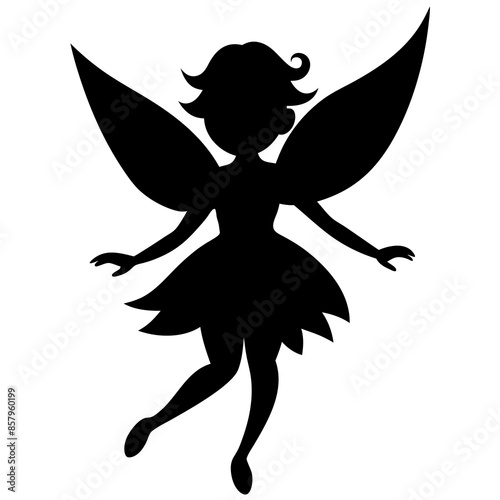 One Fairy silhouette vector illustration
