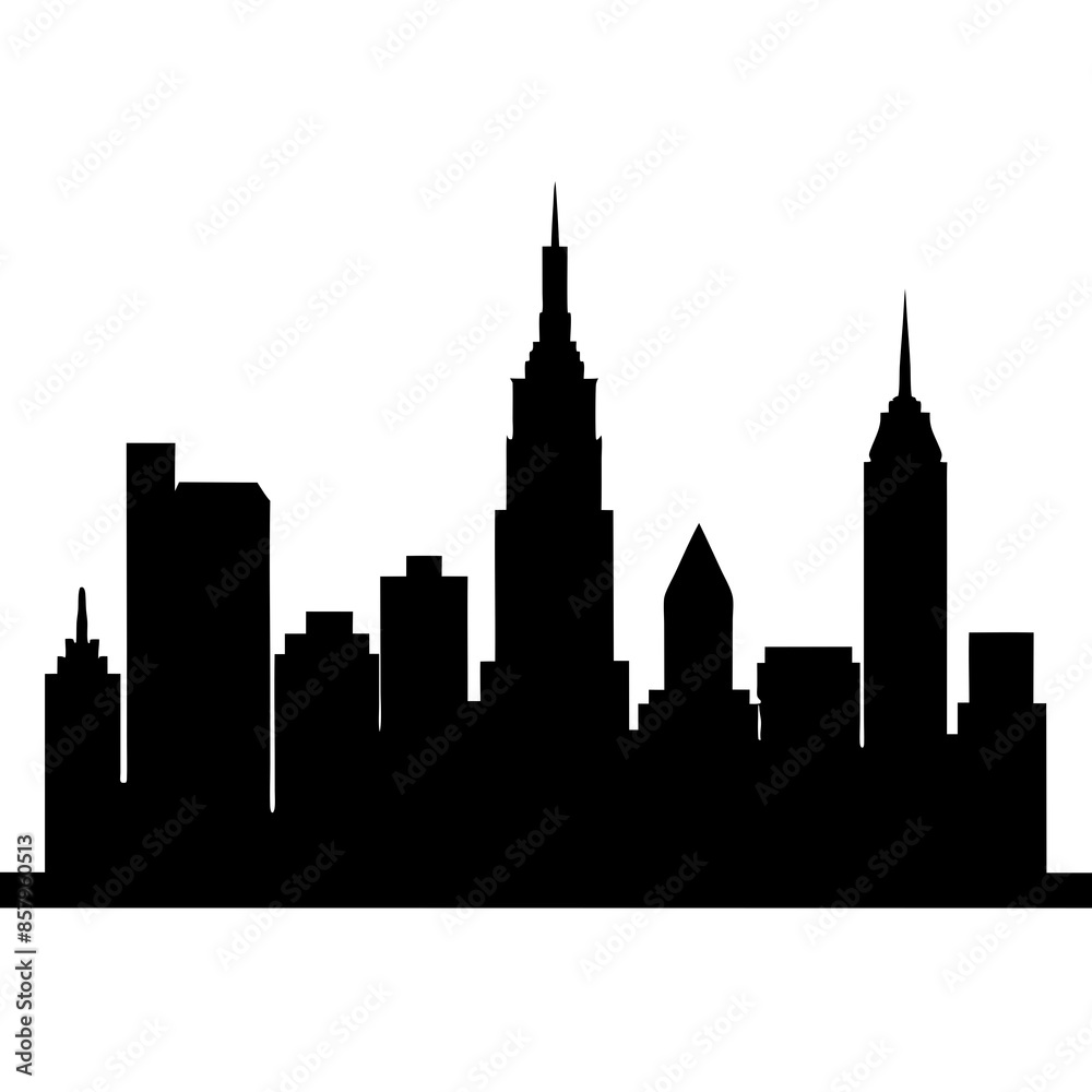 Obraz premium City Skyline set silhouette vector illustration