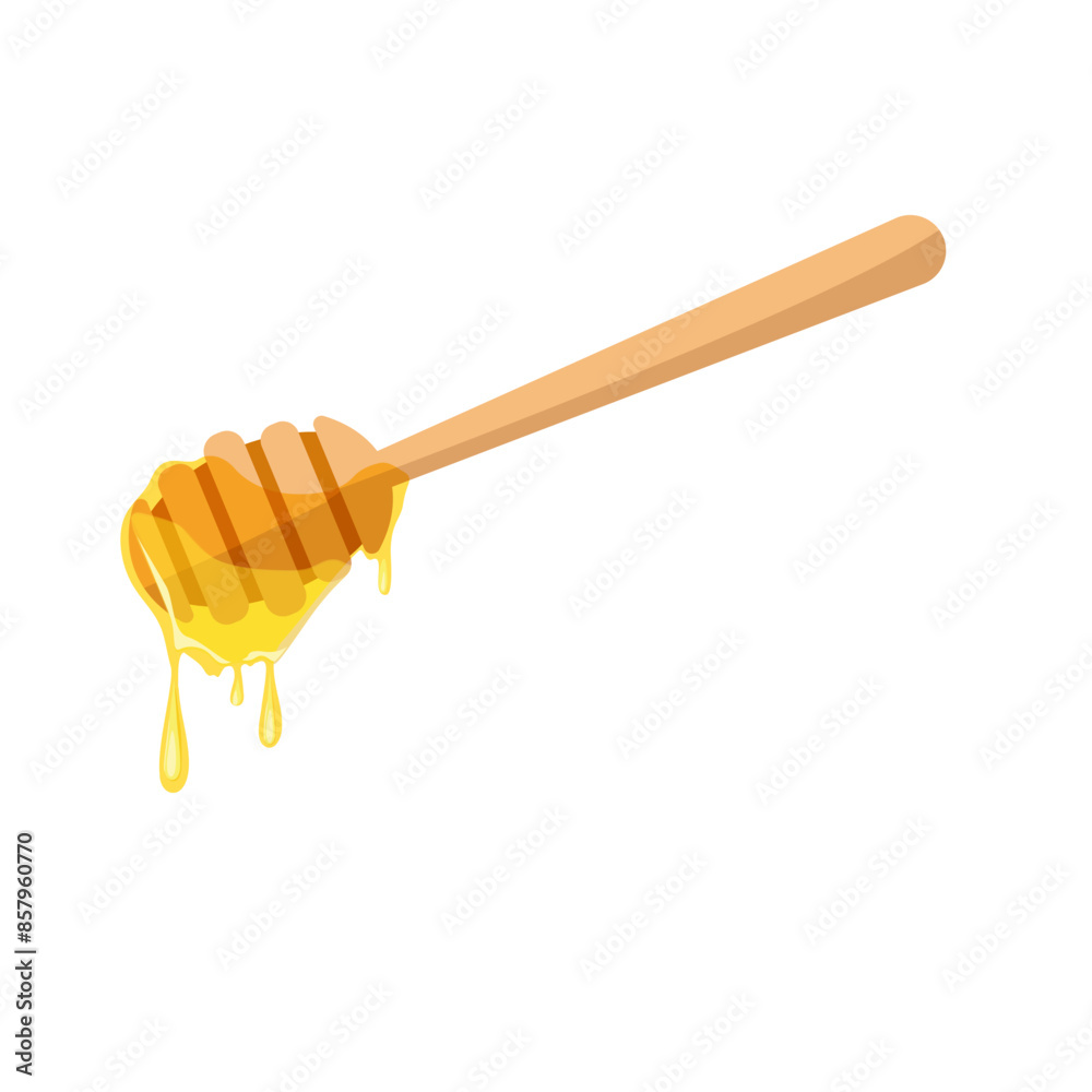 Liquid honey dripping from wooden dipper. Honey drop, sticky syrup wood spoon on an isolated background. Liquid honey dripping from wooden dipper. Honey drop, sticky syrup wood spoon on an isolated background.