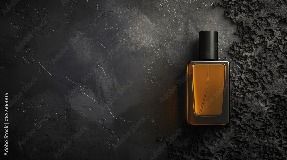 Perfume bottle mockup on dark background Perfume bottle mockup on dark background