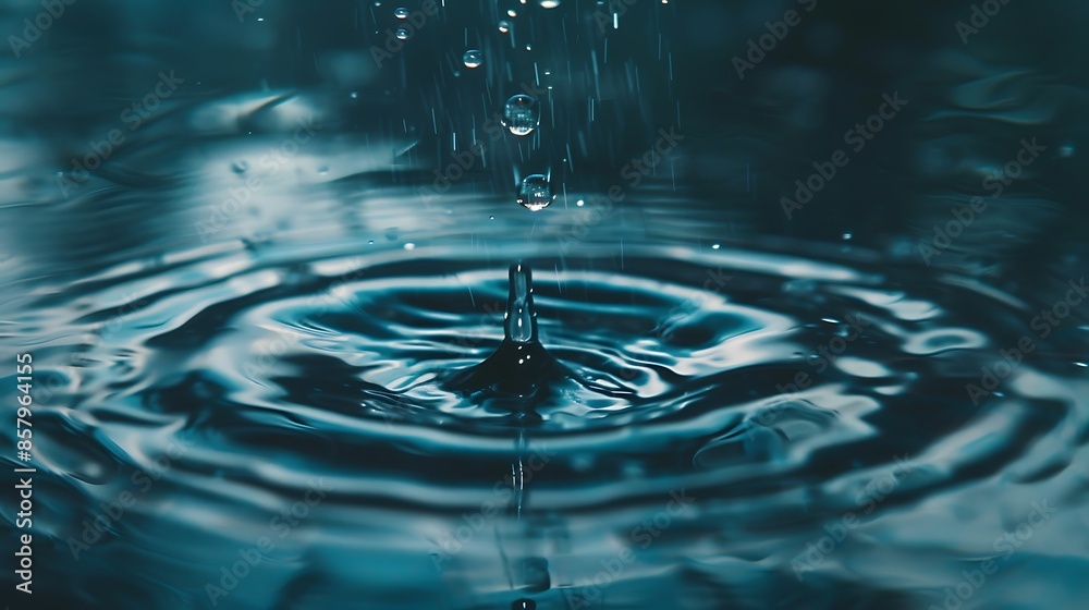 water drop falling and impacting on a body of water close up water drop falling and impacting on a body of water close up
