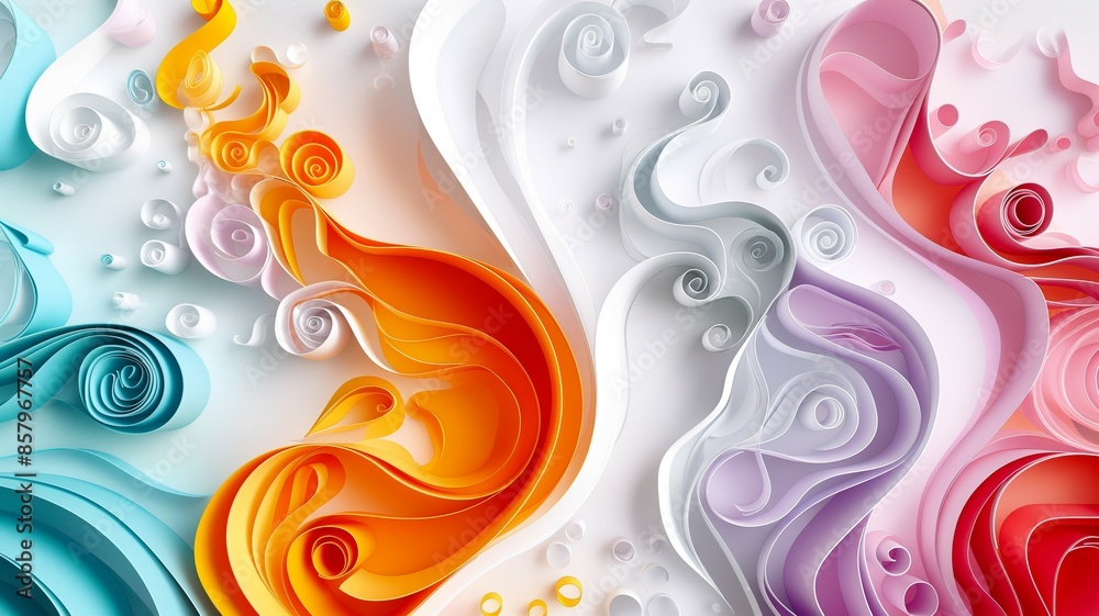 Colorful paper wave abstract background Colorful paper wave abstract background