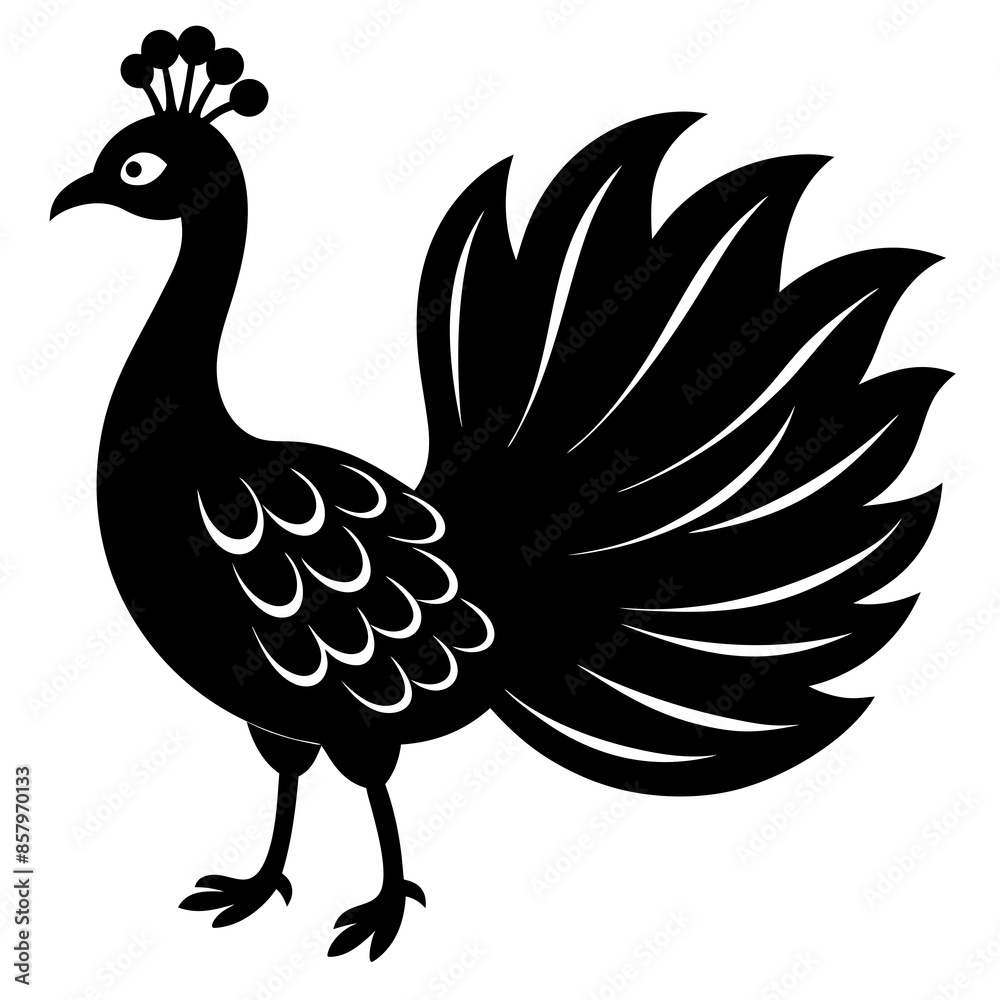 Naklejka premium Peacock Silhouette Vector Illustration