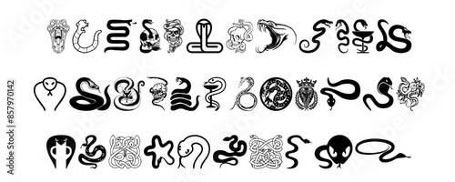 Snake Icon Set PNG Transparent