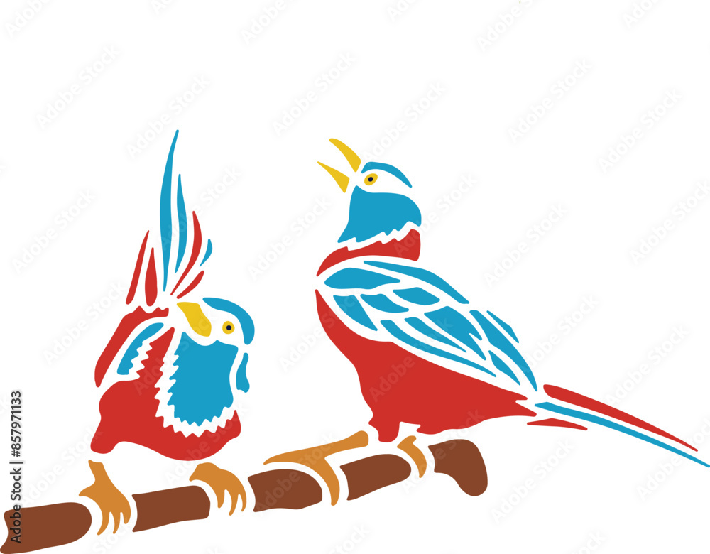 Obraz premium Birds Nature Digital Drawing royalty-silhouette vector