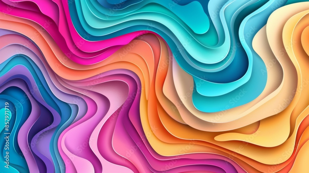 Colorful abstract paper wave background design Colorful abstract paper wave background design