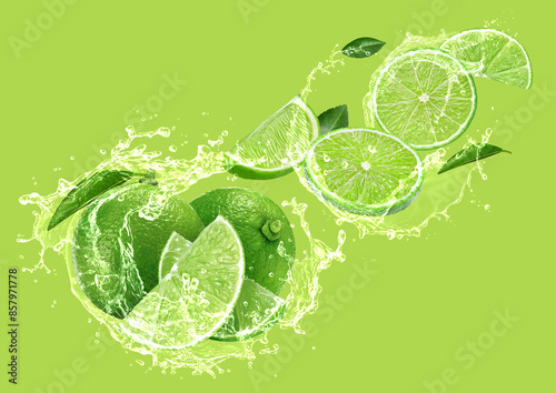 Lime green with a splash of water