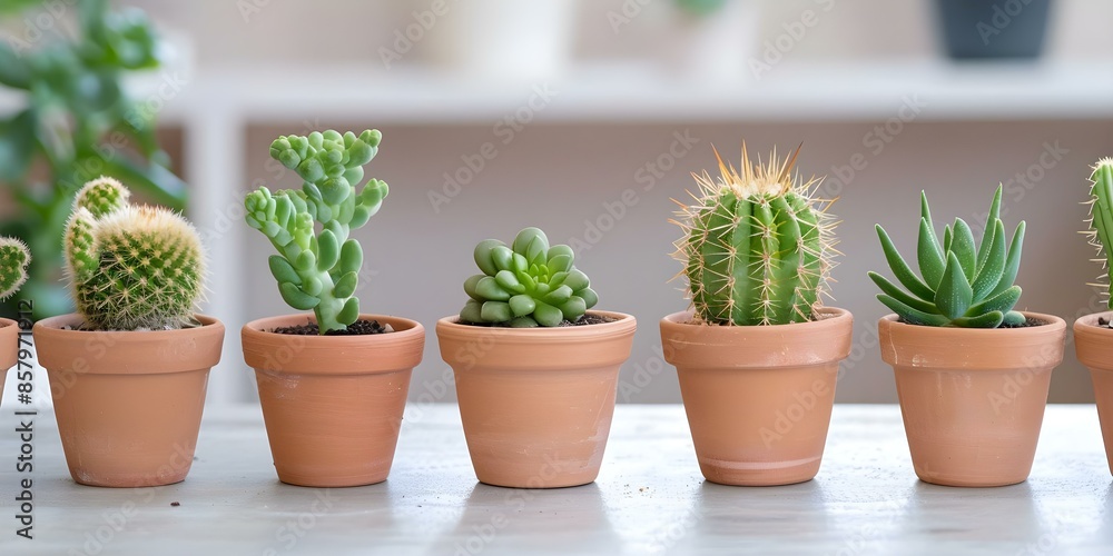 Decorative cacti and succulents in clay pots enhance a modern interior. Concept Indoor Plants, Cacti Decor, Succulent Arrangements, Clay Pottery, Modern Interior Decorative cacti and succulents in clay pots enhance a modern interior. Concept Indoor Plants, Cacti Decor, Succulent Arrangements, Clay Pottery, Modern Interior