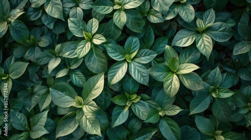 A top-down perspective reveals a dense canopy of vibrant green leaves, their myriad shades and textures blending harmoniously into a refreshing, natural tapestry. 