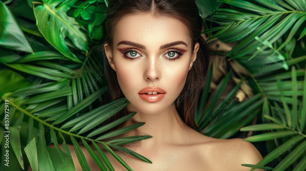 Radiant beauty amidst lush green foliage