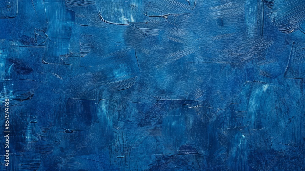 Obraz premium Abstract blue textured background with brush strokes