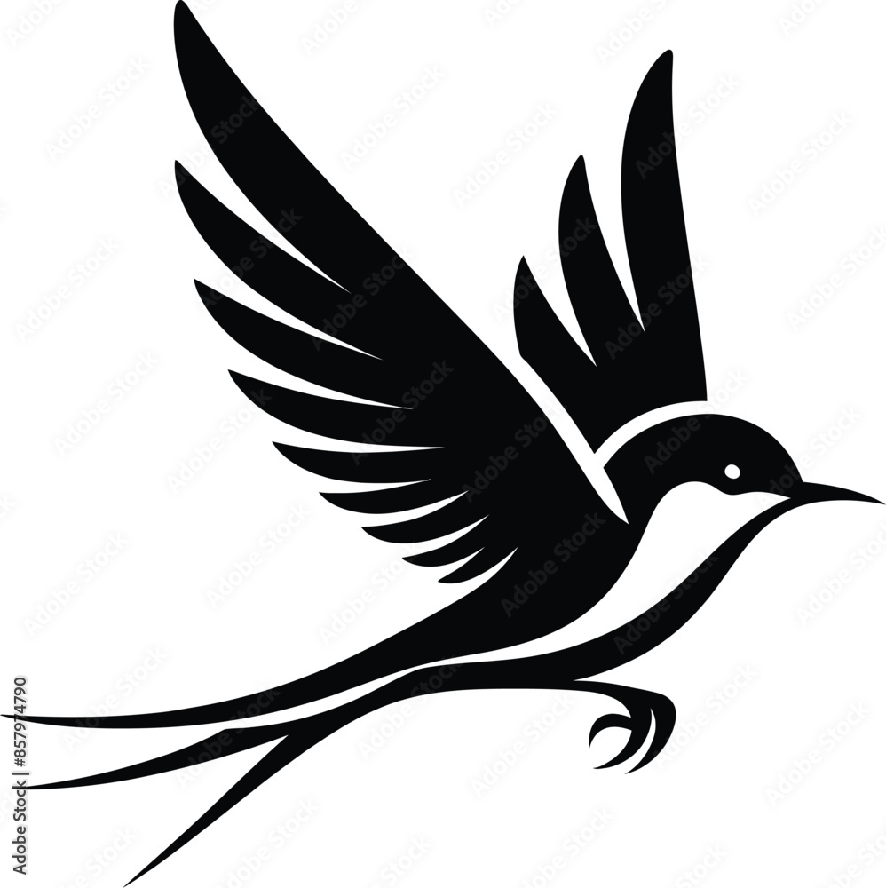 Obraz premium Flying Bird silhouette vector illustration design