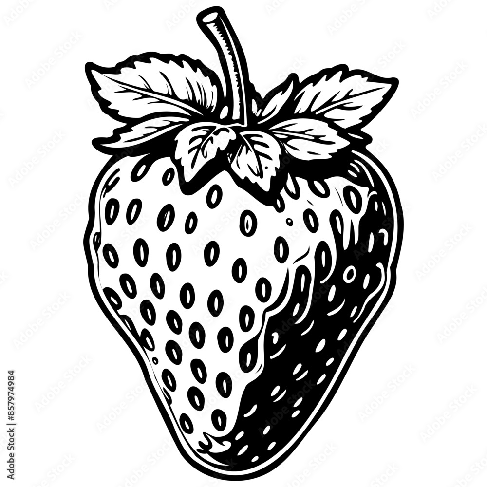 Isolated Amaou Strawberry drawing, outline cartoon fruit, vector engraving with transparent background Isolated Amaou Strawberry drawing, outline cartoon fruit, vector engraving with transparent background