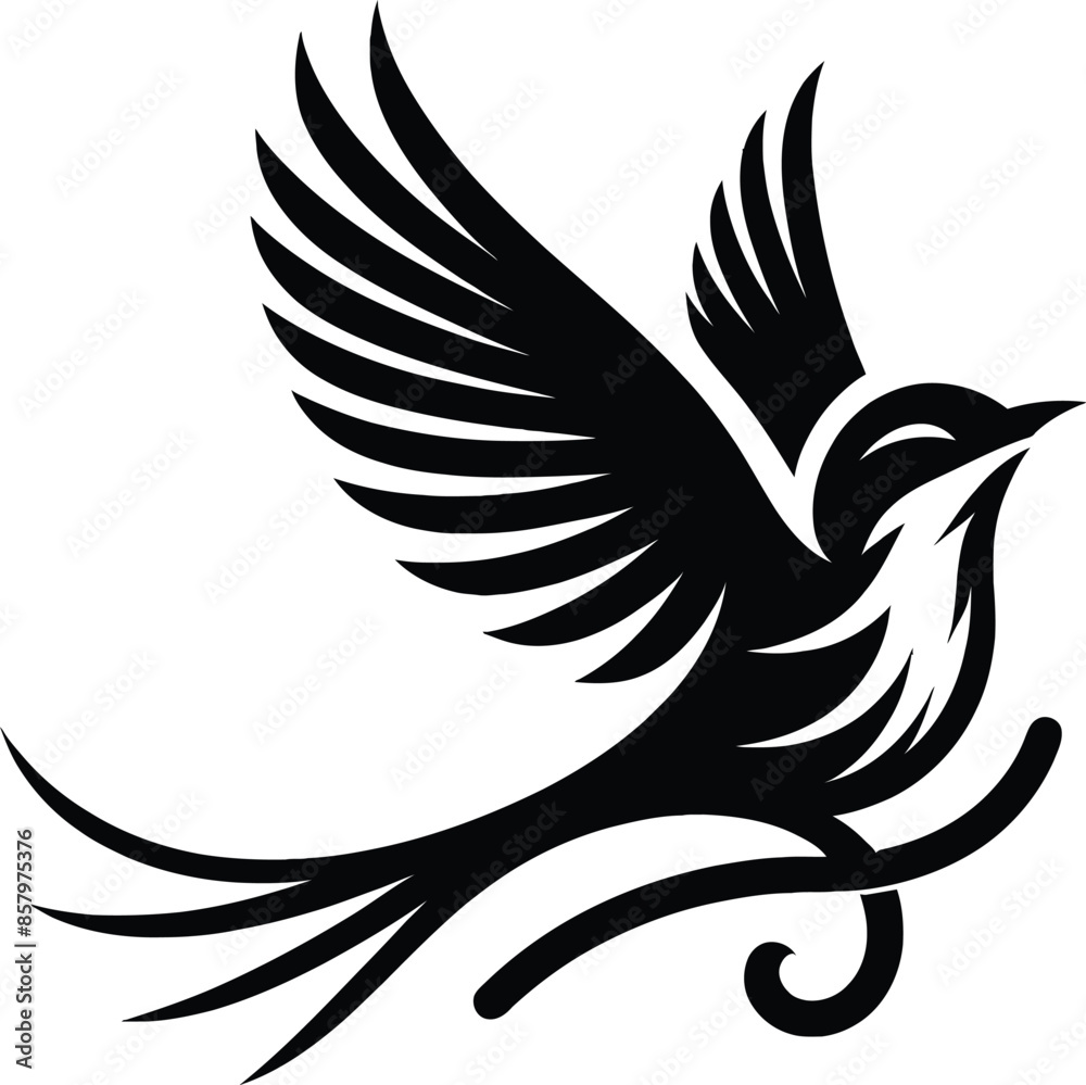 Obraz premium Flying Bird silhouette vector illustration design