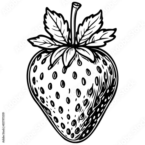 Ogallala Strawberry drawing, black fruit vector, isolated fruit