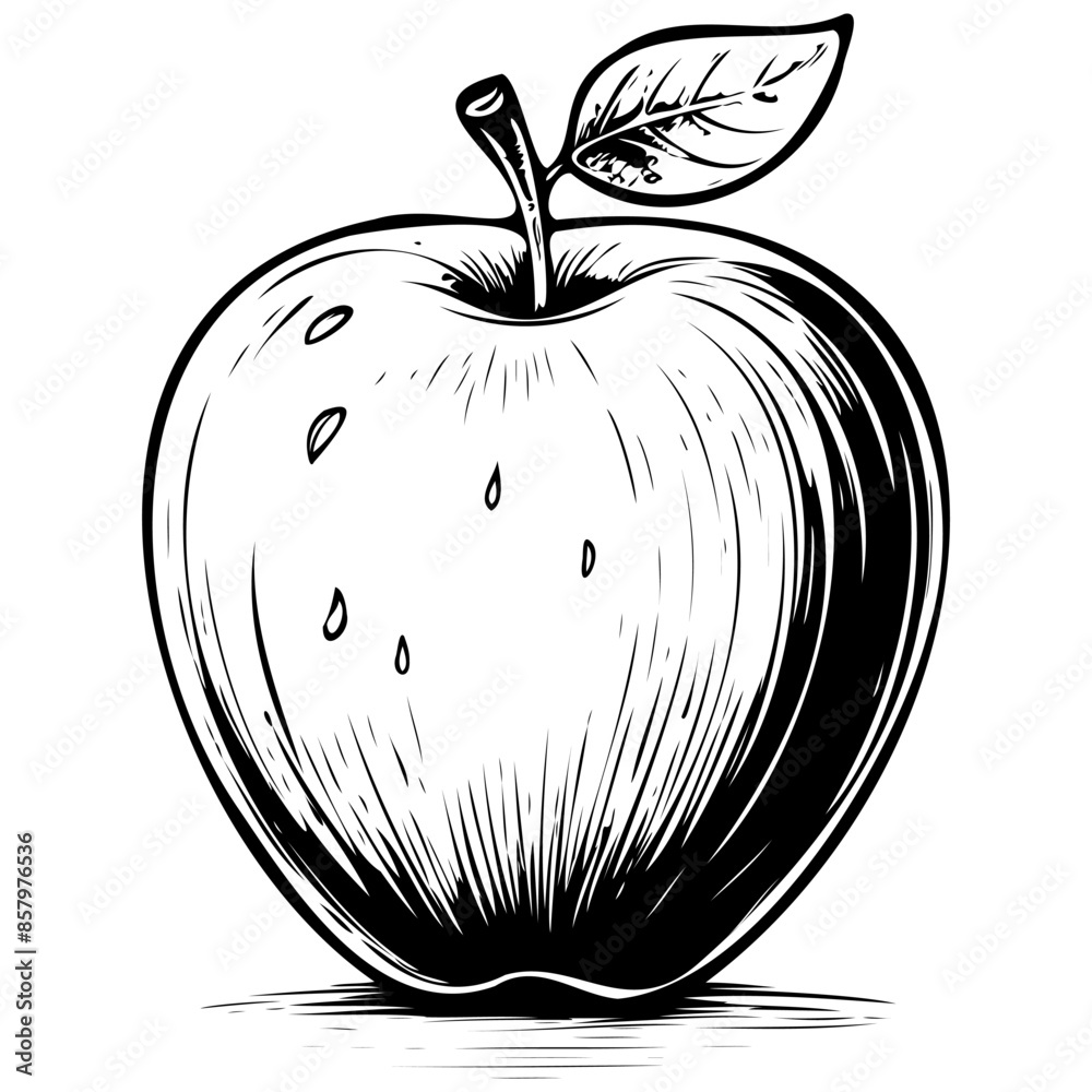 Vector Gala Apple drawing, black fruit vector, isolated fruit