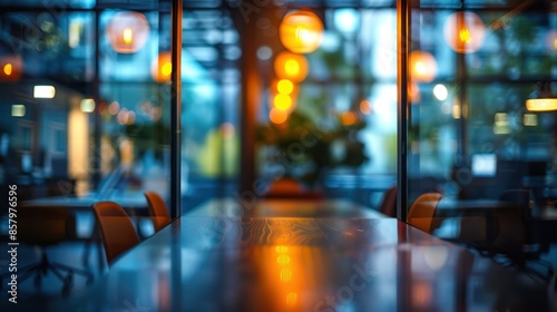 Wallpaper Mural Blurred View of a Cafe Interior with Warm Lighting Torontodigital.ca