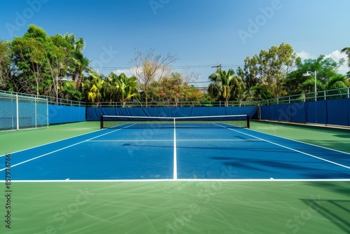 Wallpaper Mural An empty tennis court without players. Torontodigital.ca