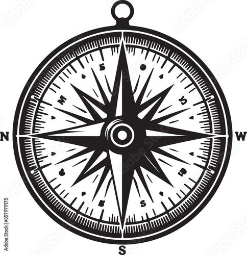 Compass Silhoutte Vector
