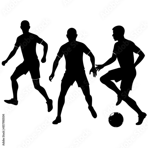 Soccer Players group silhouette vector illustration
