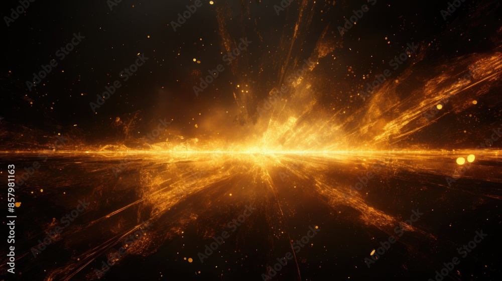 Obraz premium Abstract Golden sparks sparkle Abstract Background, abstract wallpaper light shining