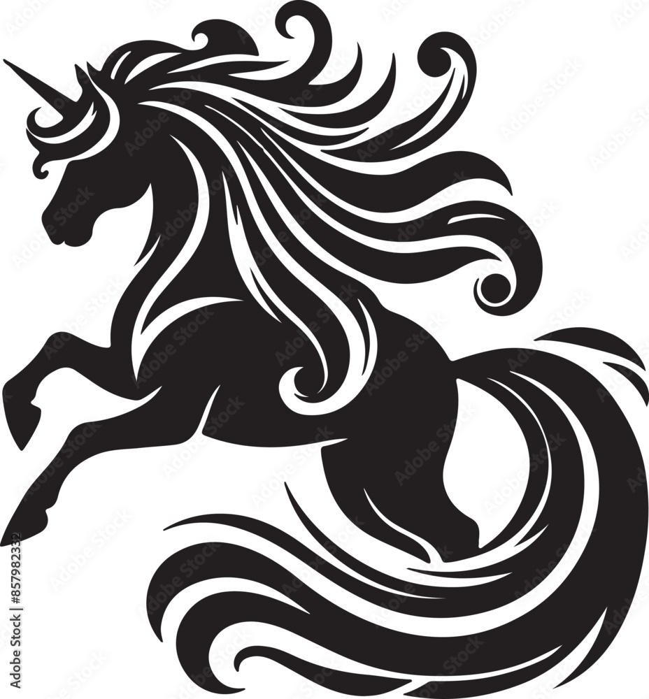 Fototapeta premium Unicorn Silhoutte Vector