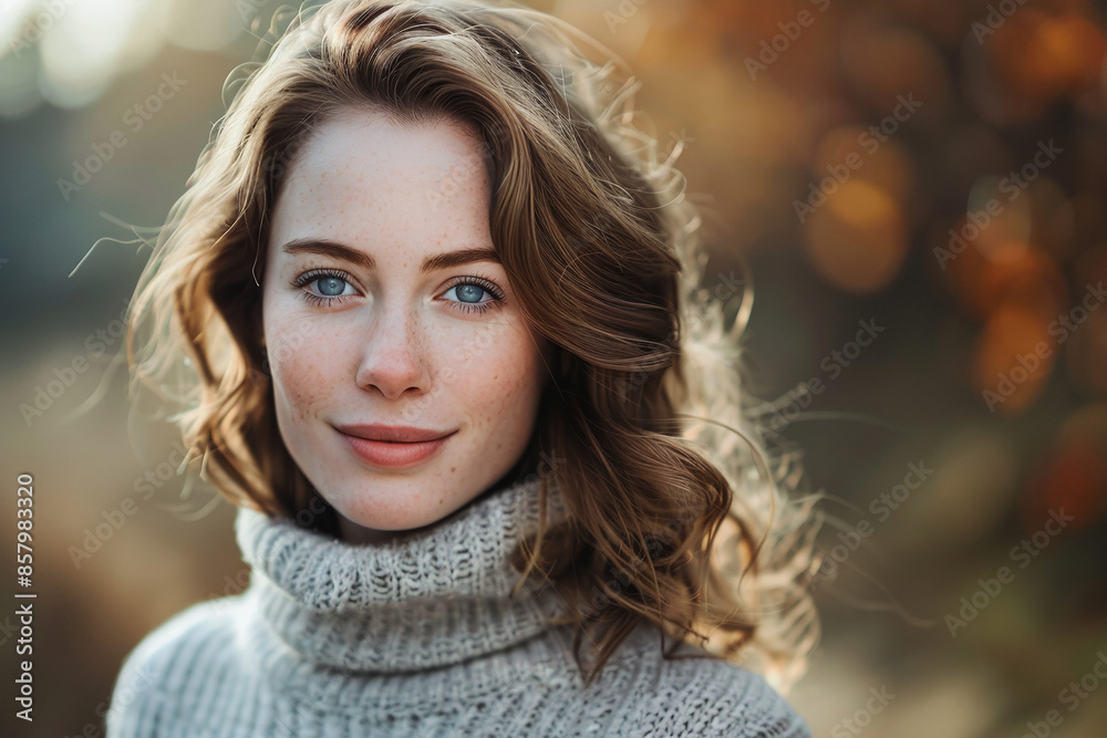 Obraz premium natural beauty portrait of a brunette woman long haired