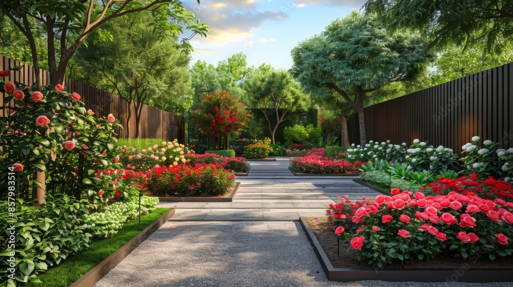 Naklejka premium garden with flowers