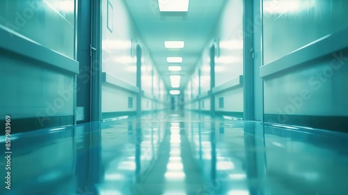 abstract blurred hospital corridor with luxurious design modern healthcare facility interior concept