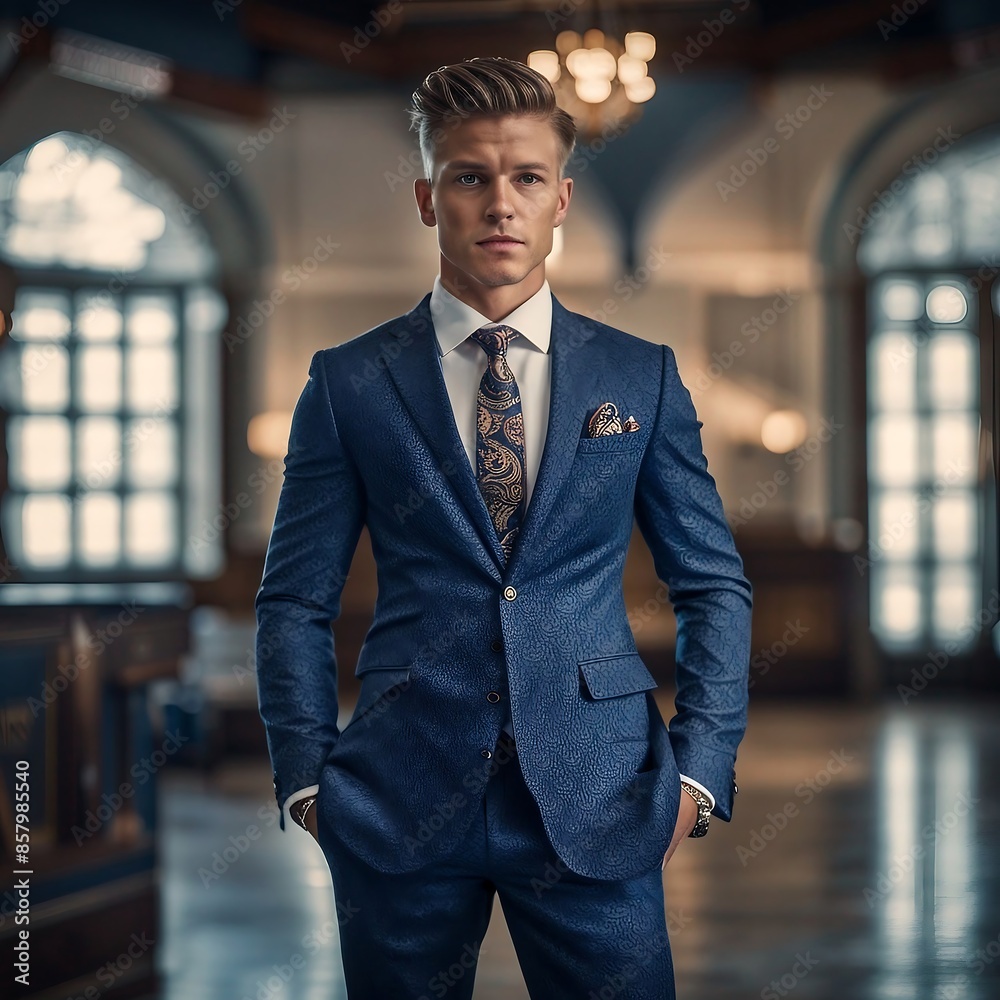 Young handsome Business man. Amazing male personality with suite photography. generative AI. Young handsome Business man. Amazing male personality with suite photography. generative AI.