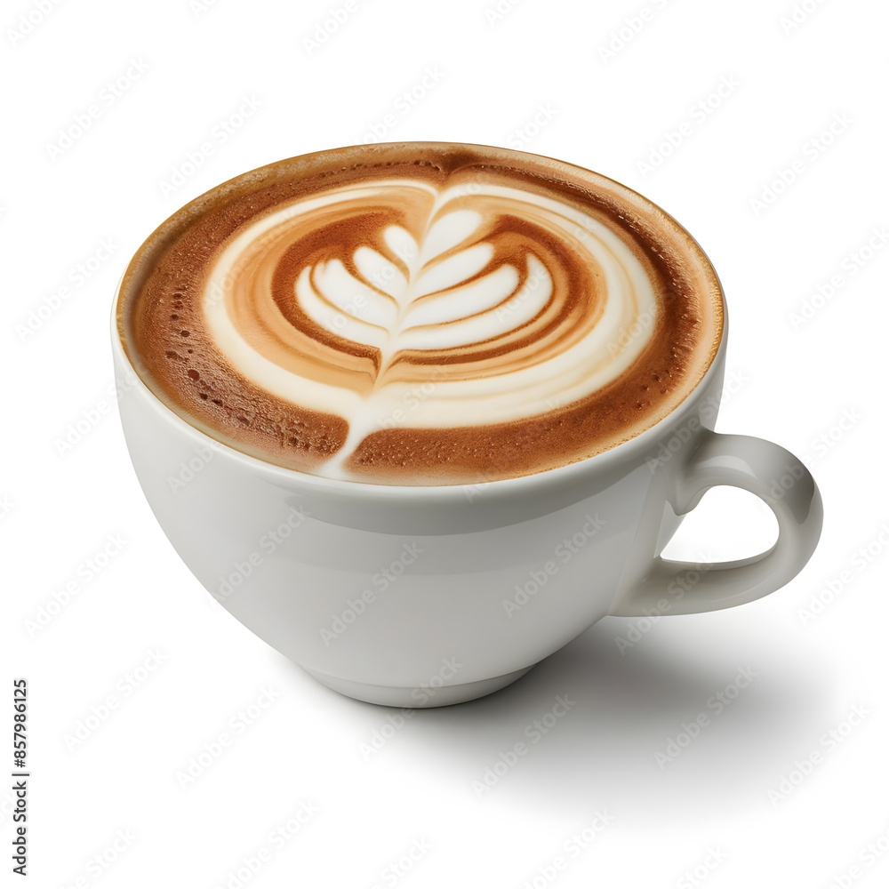 Cappuccino Perfection, Elegantly Isolated in a Cup on a White Background Cappuccino Perfection, Elegantly Isolated in a Cup on a White Background