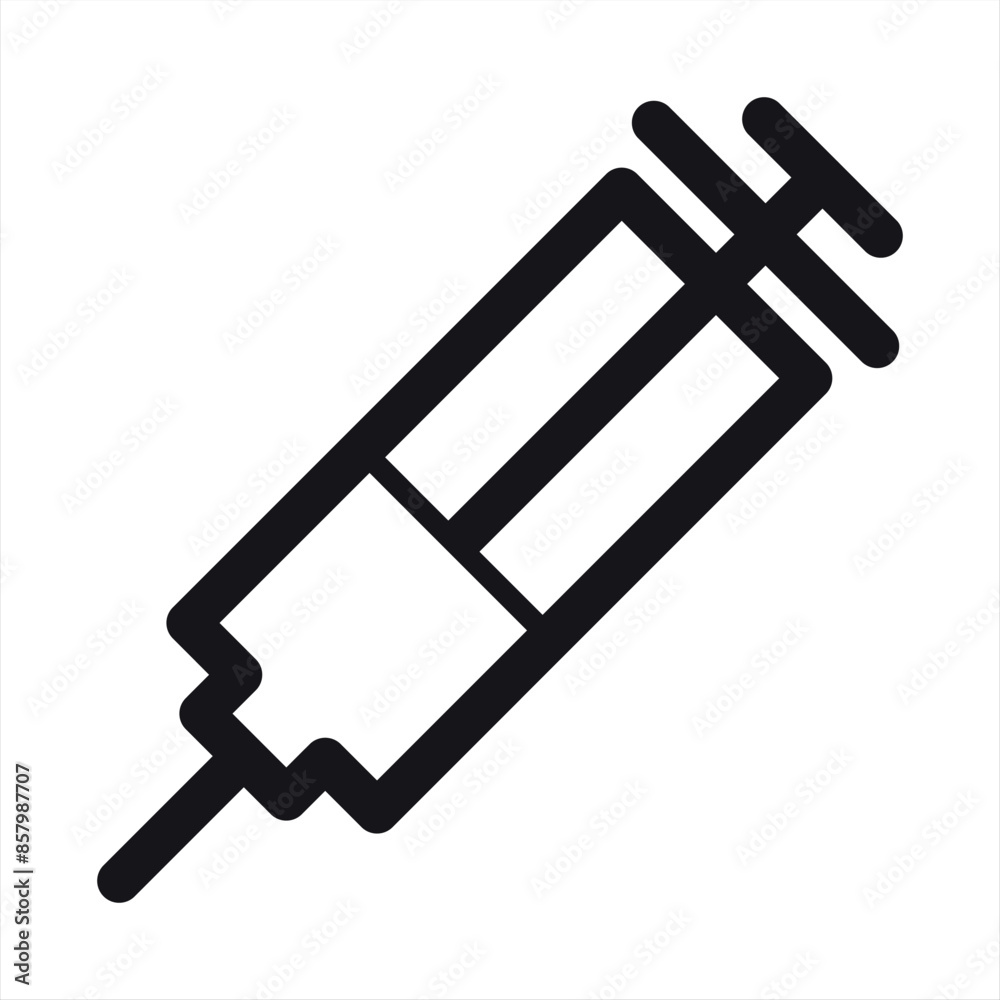 Syringe icon vector graphic illustration.Injection Syringe Medical Icon Isolated on Black and White Vector Graphic Syringe icon vector graphic illustration.Injection Syringe Medical Icon Isolated on Black and White Vector Graphic