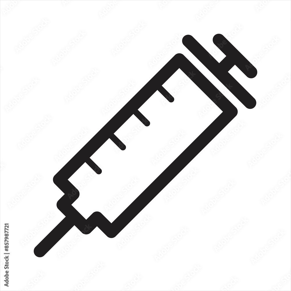 Empty syringe line icon, Isolated.Medical syringe injection icon vector flat style Empty syringe line icon, Isolated.Medical syringe injection icon vector flat style