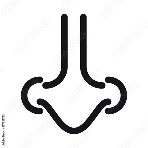 Simple nose line icon. Symbol and sign vector illustration design. Editable Stroke. Isolated on white background