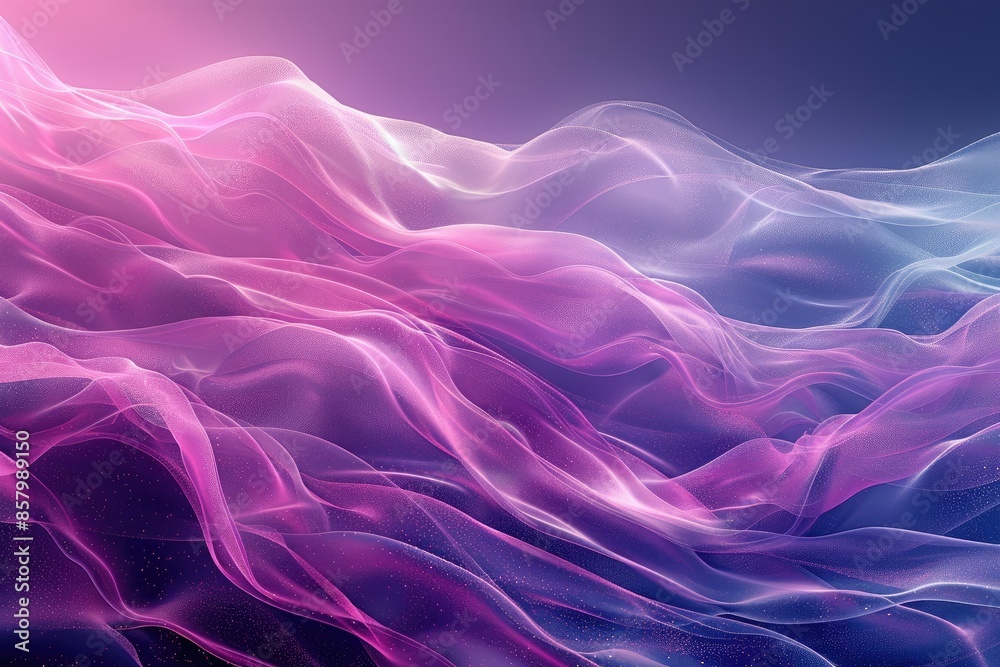 Obraz premium A purple and blue wave with a pinkish hue. The wave is very long and has a lot of detail