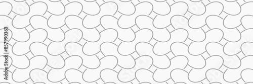 Illustration, vector, Geometry, curve, Dotted line pattern, geometric, circle, half circle, alternating overlapping, orderly arrangement background, black and white, banner, website. 