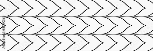 Illustration, vector, leaf pattern, V, Curve, geometric, overlapping, orderly arrangement background, black and white, banner, website. 