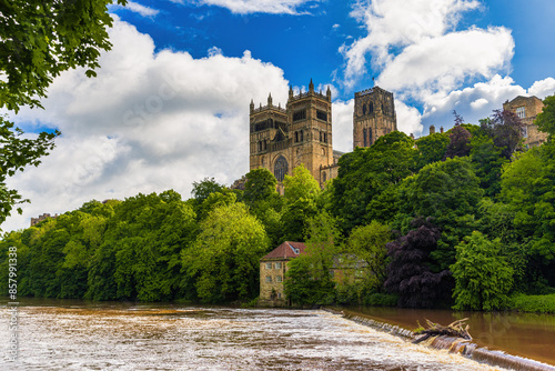 Durham Cathedral Towers Over The River Wear
