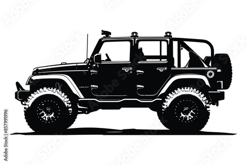 Off road vehicle silhouette vector
