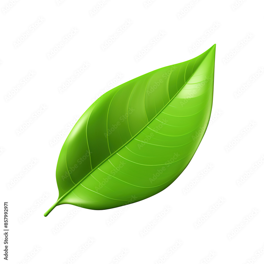 Fototapeta premium green leaf isolated on transparent background, clipping path, png. 