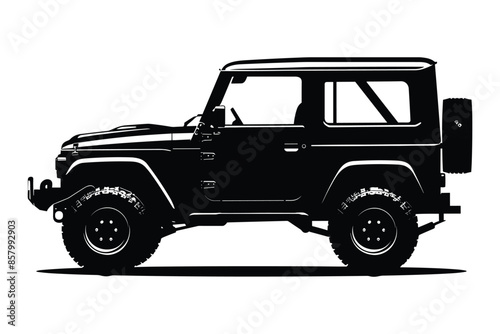 Off road vehicle silhouette vector
