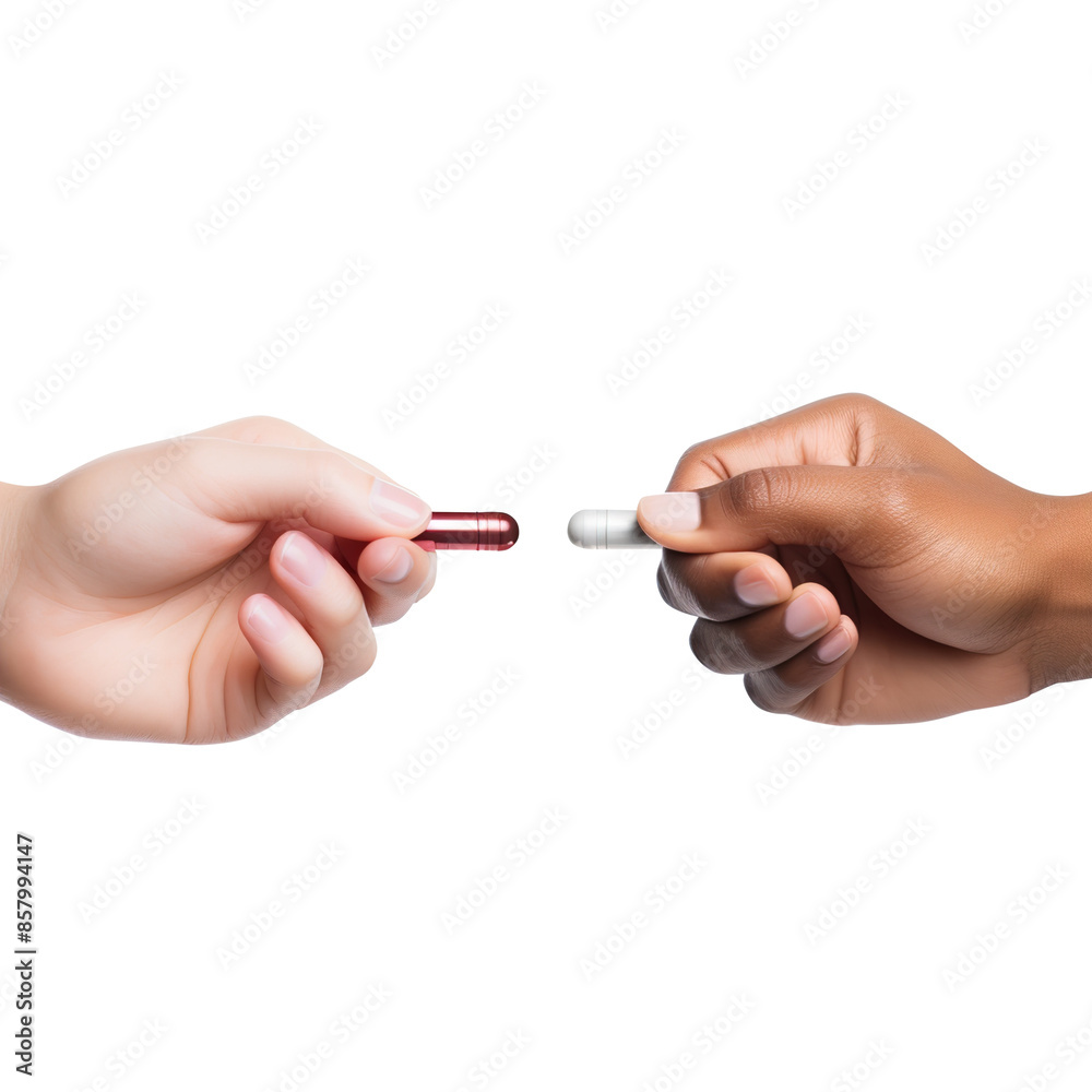 hand holding a pills on transparent background, clipping path, png. hand holding a pills on transparent background, clipping path, png.