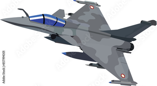 vector drawing, rafale jet in maneuver