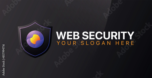 Web Security logotype, Cyber security logo, Security logo, Website logo, secure, Bounty, Modern logo, simplicity, design, logodesign, Shield