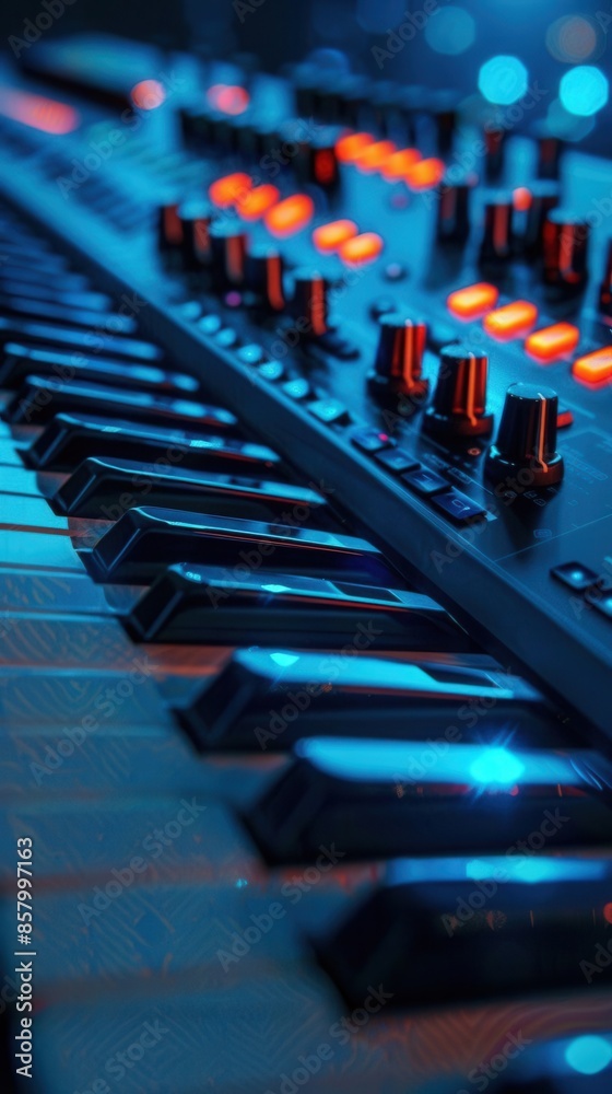 Fototapeta premium Modern Synthesizer. Advanced electronic music creation